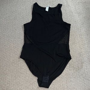 Mesh detail black body suit